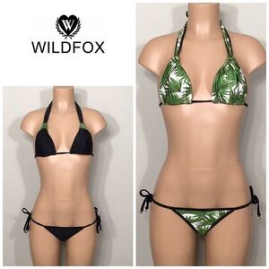 WILDFOX tropical palm reversible bikini.